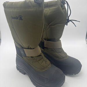 KAMIK Rain & Snow Boots Green Black Size 8